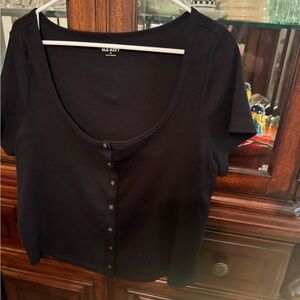 Old Navy Women's Classic Black Button-Down Shirt